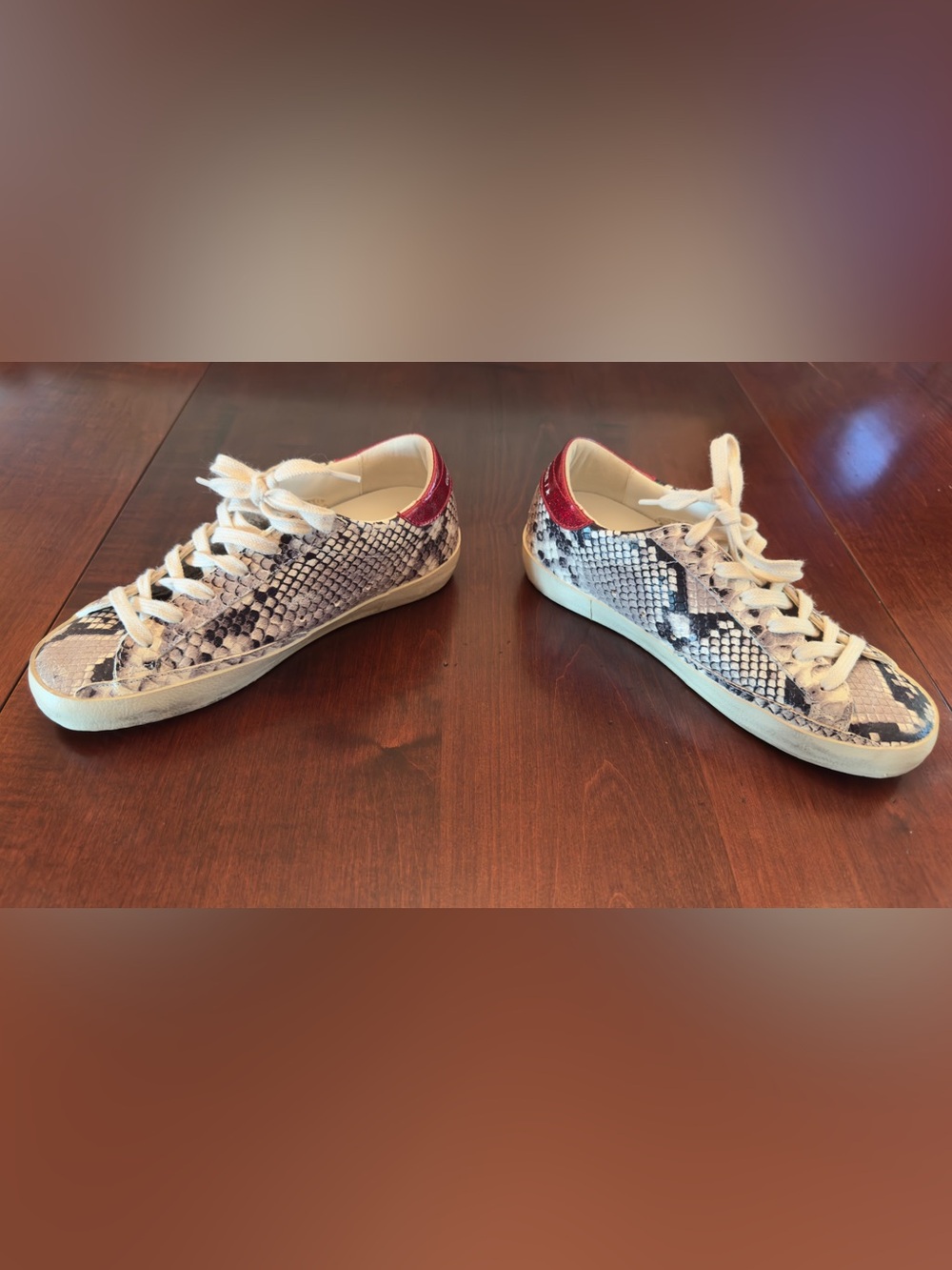 Golden Goose Super-Star Python Sneakers with Red Heel
Size 6